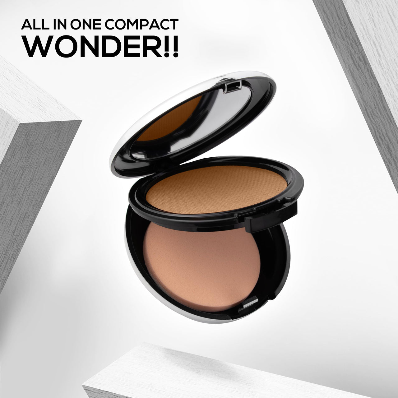 RENEE Pro Hd 3-In-1 Compact-Miel,Works As Compact Powder,Concealer&Foundation For All Skin Types,Spf 20,Matte Finish,High Coverage,Ultralight&Silky Smooth Finish With Vitamin E,C&Aloe Vera,9 Gm,Beige