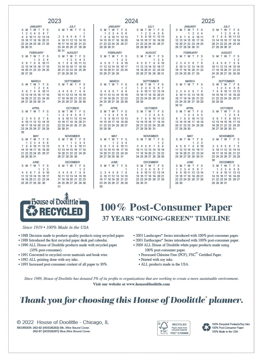 2024 House of Doolittle 8.5-inch x 11-inch Monthly Appointment Book, Blue (26207-24)