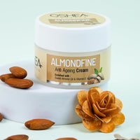 Oshea Herbals Almondfine Anti Ageing Face Cream For All Skin Types | Reduces Fine Lines & Wrinkles | Enriched with Sweet Almond Oil & Vitamin E - 50 g