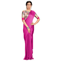 Cloud walker Women Soft Satin Silk Saree With Digital Printed Unstiched Blouse Piece(5.5m Saree +0.8m Blouse Piece).