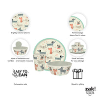 Zak Designs Kids Dinnerware Set 3 Pieces, Durable and Sustainable Melamine Bamboo Plate, Bowl, and Tumbler are Perfect For Dinner Time With Family (Dog) 8