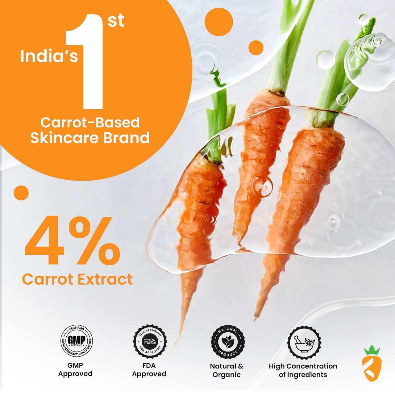 Karrot Natural Skincare Carrot Face Pack for Brightening Skin, Carrot Nourishing Facial Pack, Enhances Complexion and Evens Tone, Contains Retinol, Squalane, Honey and Shea Butter, For Women and Men, All Skin Types, 100 gms