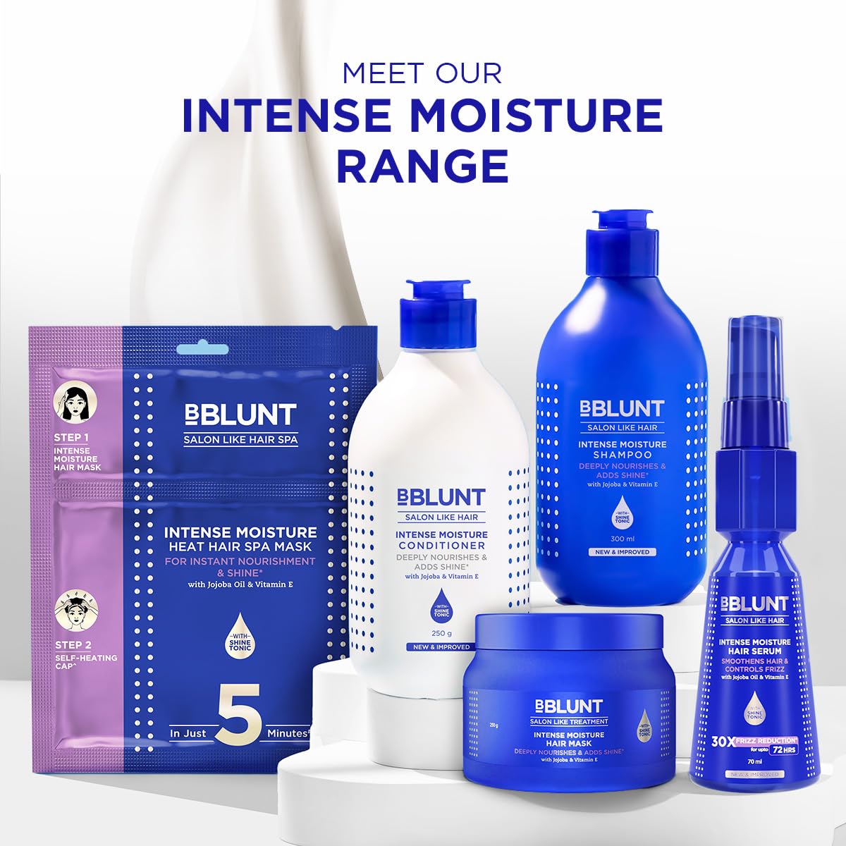 BBlunt Intense Moisture Shampoo 300ml + Intense Moisture Hair Mask 250g + Intense Moisture Conditioner 250g