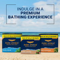 Park Avenue Premium Men’s Soaps for Bath – Pure Luxury | 125g (Pack of 4) | Enriched with Shea Butter & Coconut Oil | Grade 1 Soap | For All Skin Types