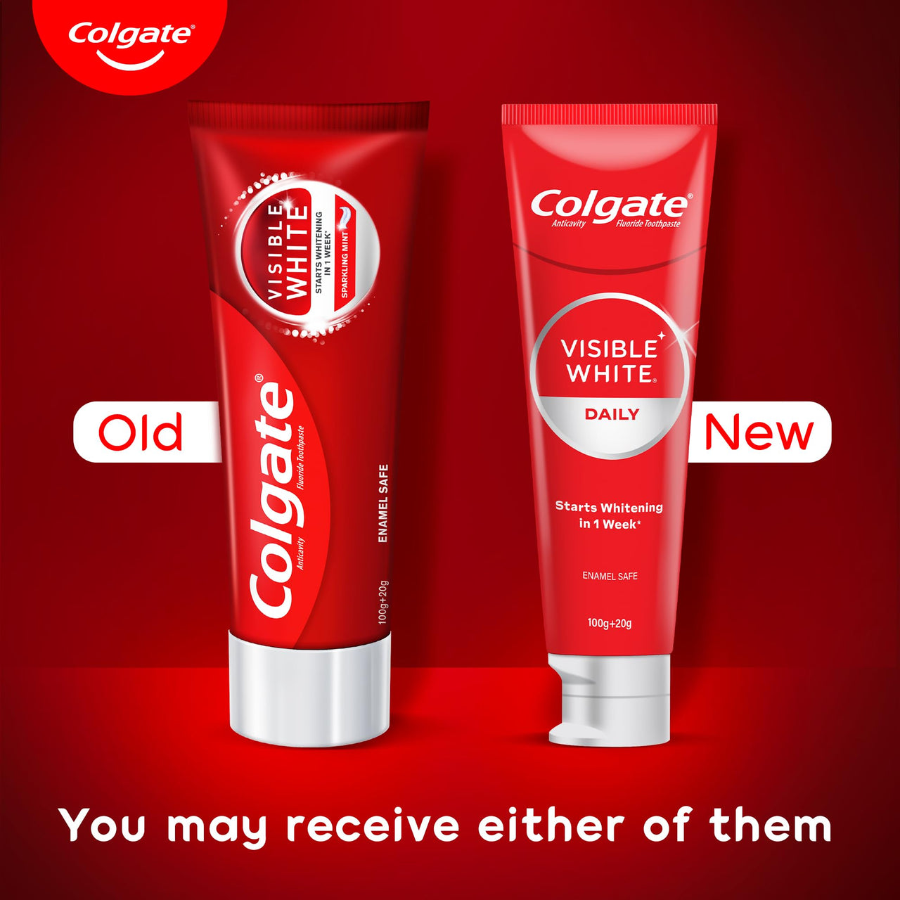 Colgate Visible White Toothpaste, Teeth Whitening Starts in 1 week, Safe on Enamel, Stain Removal Tooth Paste and Minty Flavour for Fresh Breath (200g + 40g, Combo Pack)