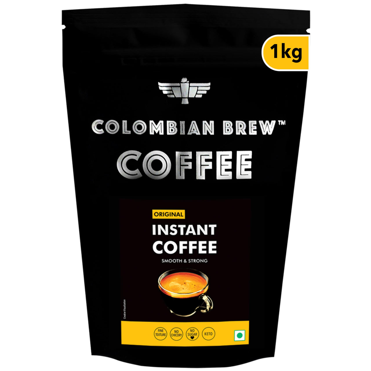 Colombian Brew Instant Coffee Pure, Strong, Hotel Pack, 1 Kg