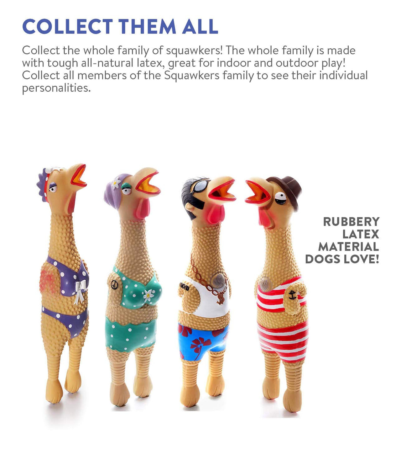 Outward Hound Squawkers Earl Latex Rubber Chicken Interactive Dog Toy, Large