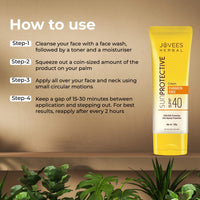 Jovees Herbal Sun Protective Sunscreen SPF 40 | Lightweight, Quick Absorbing and Oil Free - UVA/UVB Protection | Normal to Dry Skin Type | Paraben & Alcohol Free 100g (Pack of 2)