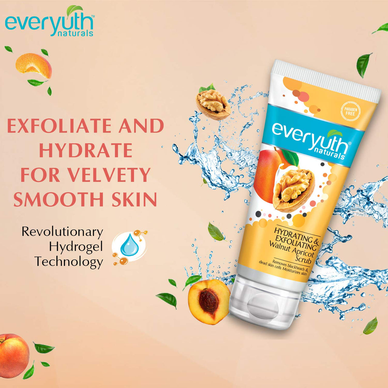 Everyuth Naturals Anti Acne, Anti Marks Tulsi Turmeric Face Wash, 150gm, Tube & Everyuth Naturals Hydrating & Exfoliating Walnut Apricot Scrub, 100gm, Tube