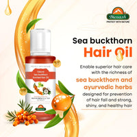 Biosash Sea Buckthorn Hair Oil 100ml | Ayurvedic Hair Care with Sea Buckthorn Berry, Almond & Castor Oil | Rich in Omega 3 6 7 9 & Vitamin E | Hair Fall Control & Hair Growth