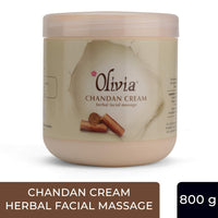 Olivia Herbal Chandan Facial Massage Cream 800g Exhilarating, Soothing Effect Of Sandalwood, 800 g