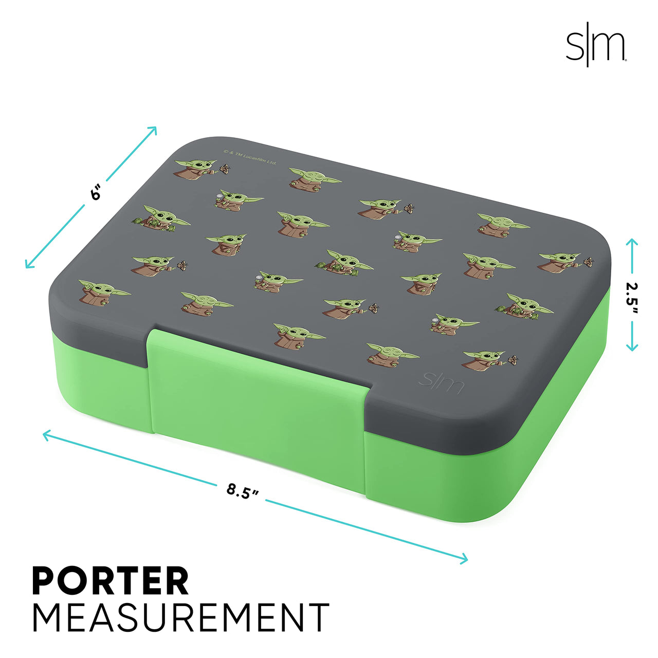 Simple Modern Star Wars Bento Lunch Box for Kids | BPA Free, Leakproof, Dishwasher Safe | Lunch Container for Boys, Toddlers | Porter Collection | 5 Compartments | Grogu Force Strong Star Wars: Grogu Force Strong 30oz Bento Box