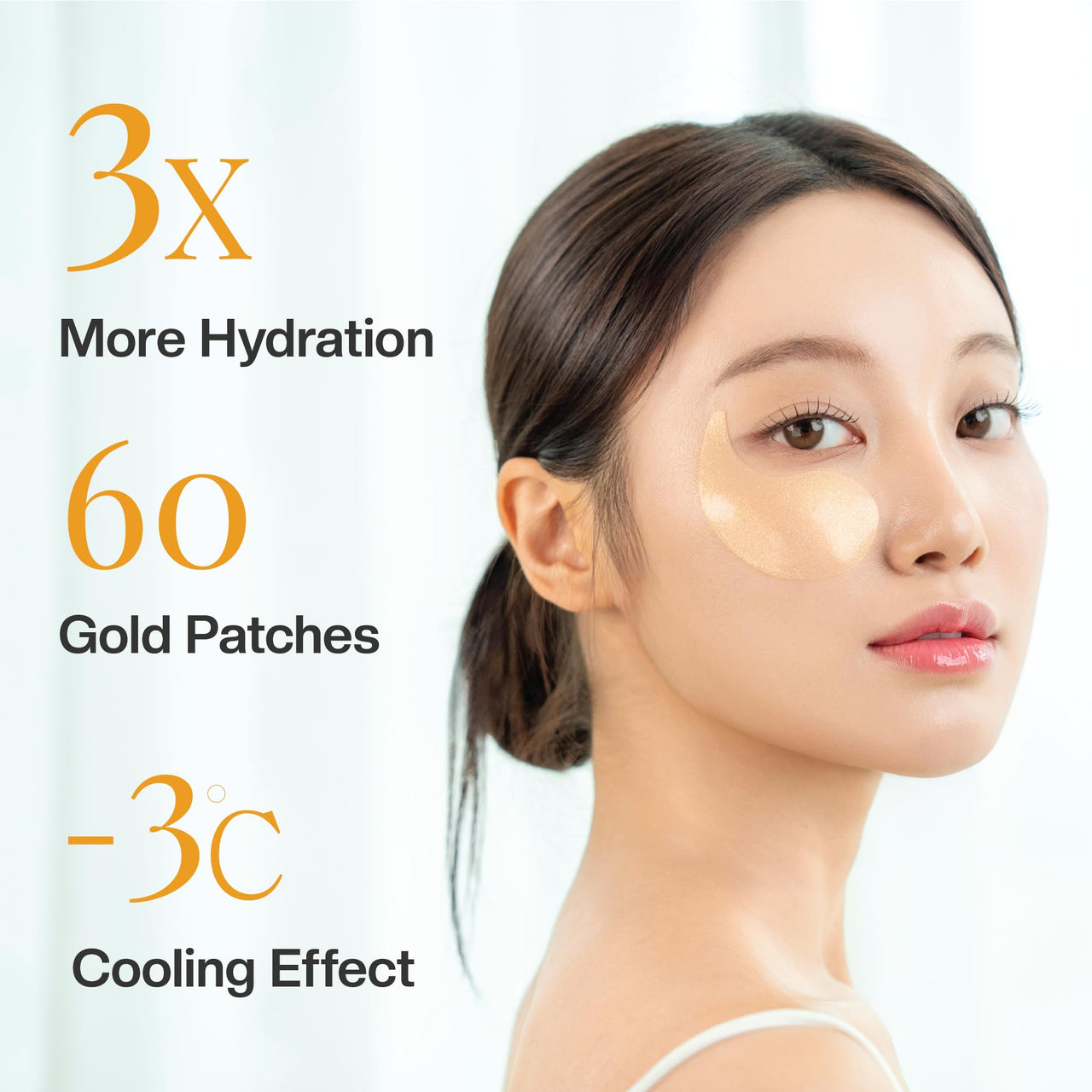 Mirabelle Korea Hydrogel Eye Patches | Dark Circles, Puffiness & Wrinkles | Korean Under Eye Mask with Collagen & Hyaluronic Acid | Cooling Gold Under Eye Patches for Men & Women | 60 Pcs