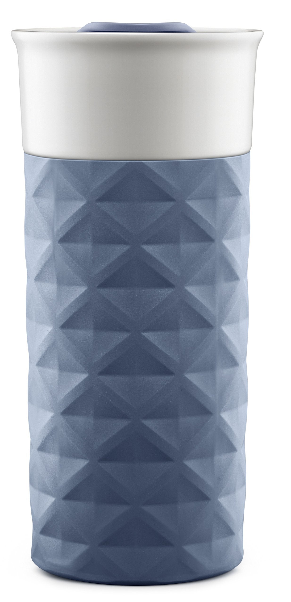 Ello Ogden Ceramic Travel Mug with Friction-Fit Lid Evening Blue Diamonds