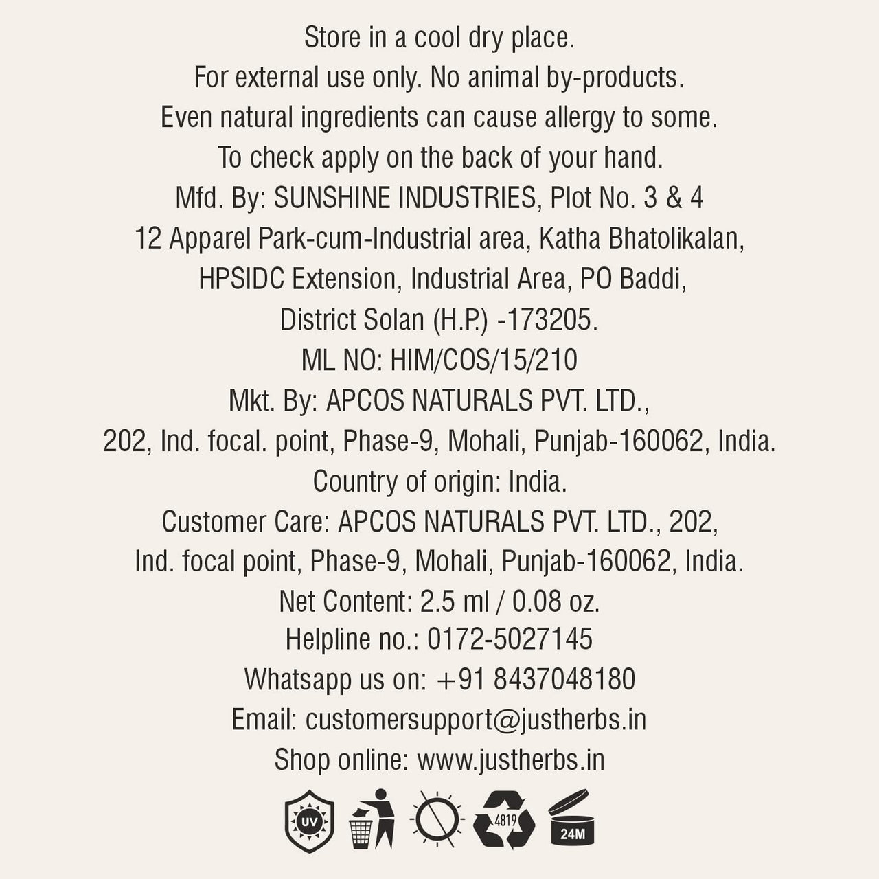 Just Herbs Eyeliner Waterproof and Smudge Proof, Long Lasting Eyeliners 2.5g (Copper Luxe)