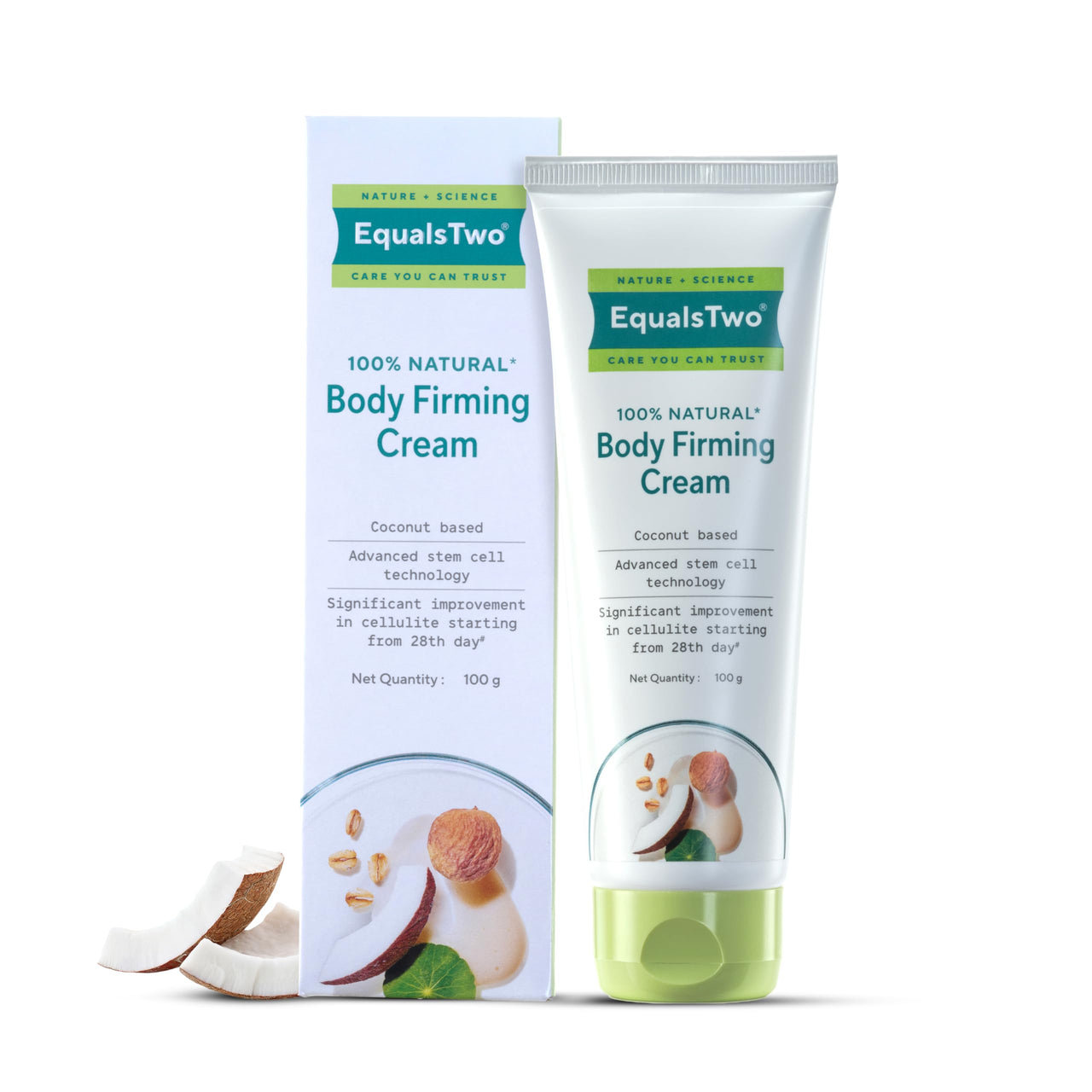 EQUALSTWO Body Firming Cream, Anti-Cellulite Cream for Skin Tightening & Elasticity, Enriched with Vitamin C, Shea Butter, Logan Fruit, & Lotus Flower Extract, PH 5.5, Dermatologically Tested, 100ml
