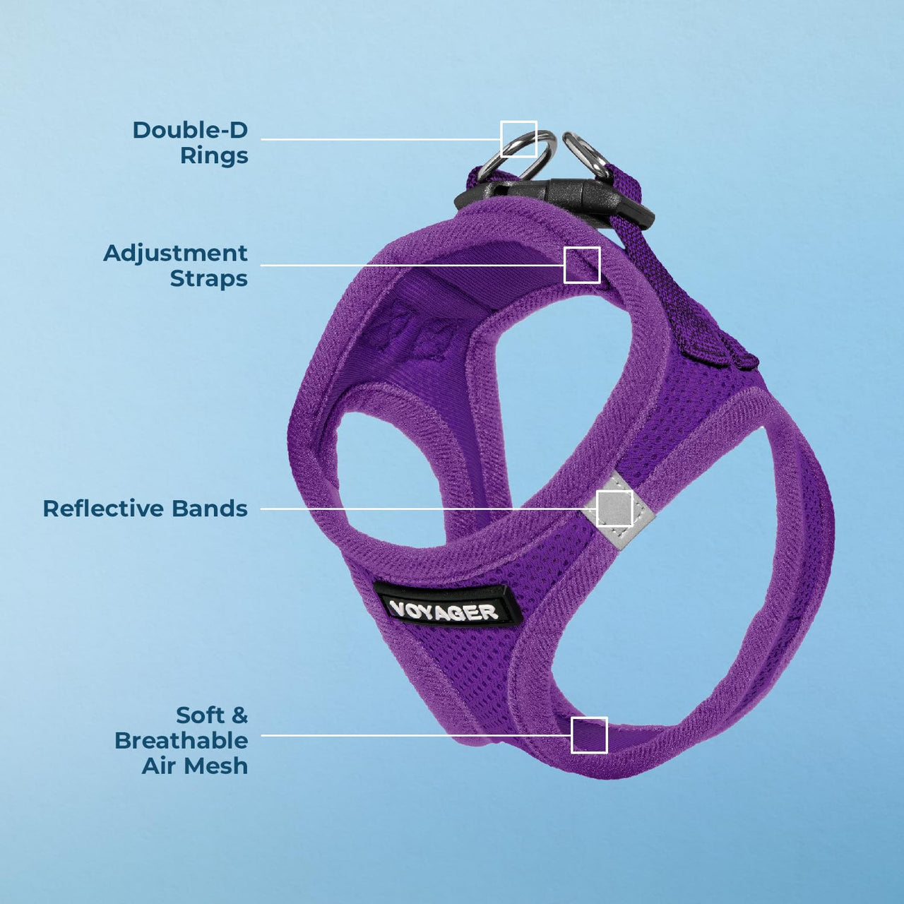 Voyager Step-in Air Dog Harness - All Weather Mesh Step in Vest Harness for Small and Medium Dogs and Cats by Best Pet Supplies - Harness (Purple), M (Chest: 16-18") Harness (Purple) M (Chest: 16 - 18")