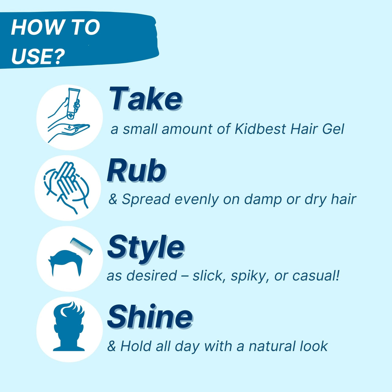 Healthbest Kids Hair Styling Gel - 50 ml - Organic Coconut Aloe Vera, Moringa, Argan & Kertine - Tear & Paraben Free - Enhances Vitamin B5 for Hair Growth & Damage Pack of 1