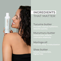 Ashba Botanics Curl Moisture Milk For Very Dry, Frizzy, Damaged, Curly & Wavy Hair | Leave In Cream with Moringa, Argan & Shea Butter For Deep Moisture, Frizz Control & Shine | For Men & Women - 100ml