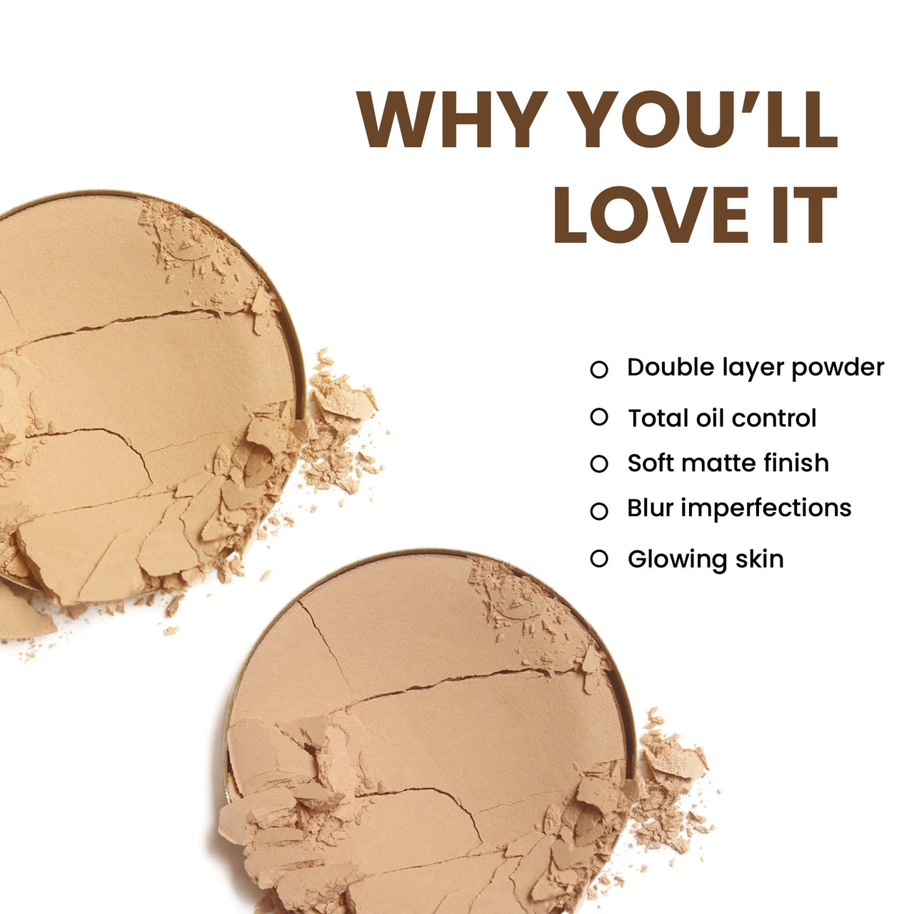 Seven Seas 2 In 1 HD Oil Control Matte Finish Pressed Compact Powder Total Oil Control | Non Oily Matte Look | Evens Out Complexion | Hides Imperfections | Blends Effortlessly (Honey)