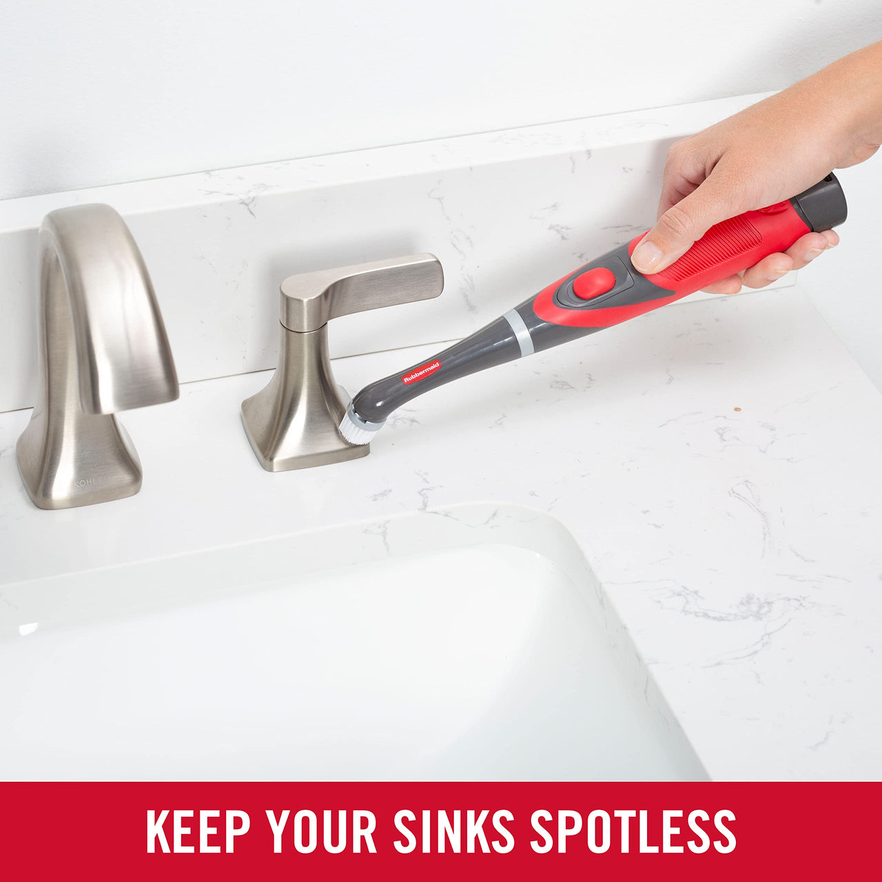 Rubbermaid Reveal Power Scrubber 18-Piece Kit, Cordless Electric Battery Powered Scrub Brush, Water Resistant, for Home/Kitchen/Bathroom/Grout/Tile/Shower/Tub Power Scrubber Ultimate Kit