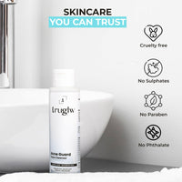 Truglw Acne Control Face Cleanser, Exfoliating Formula with 1% Salicylic Acid, Glycolic Acid, Vitamin C, Fights Breakouts, Soothes Inflammation, Brightens Skin, For Combination to Oily Skin Types - 100ml