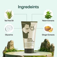 Qraa Men Qraa Acne Therapy Set- Pack Of Acne and Pimples Clearing Face Wash 100ml and Acne Gel 50ml, 100 ml (Pack of 2)