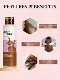 Just Herbs Castor Conditioner with Onion Black Seed Oil & Bhringraj for Hair Growth, Hair fall Control & Colour Treated Hair - Suitable for Men & Women -100 ml