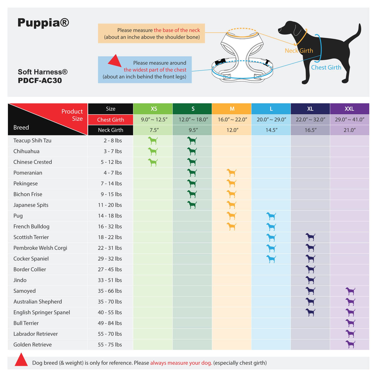 Puppia Soft Dog Harness, Navy, X-Small (PDCF-AC30-NY-XS)