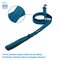 Voyager Step-in Air All Weather Mesh Harness and Reflective Dog 5 ft Leash Combo with Neoprene Handle, for Small, Medium and Large Breed Puppies by Best Pet Supplies - Blue/Black Trim, XXX-Small Harness Leash Bundle (Blue/Black Trim)