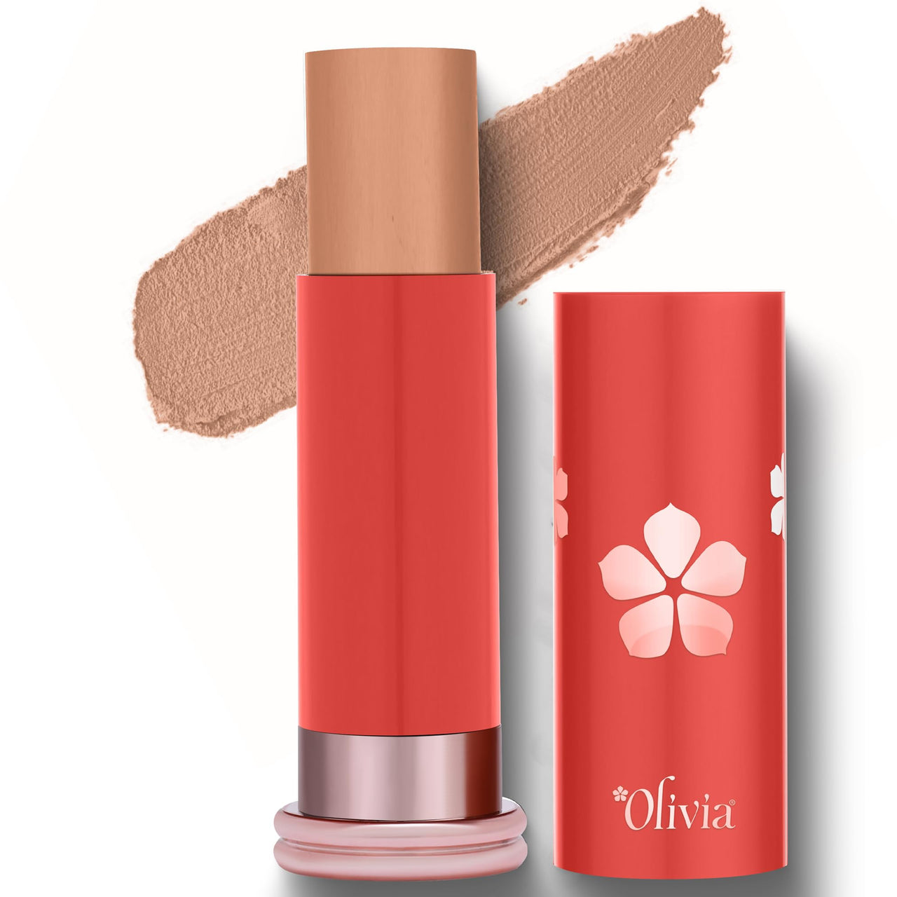 Olivia SkinSync Make Up Stick Foundation With SPF 25, Lightweight, Full Coverage Foundation With Natural Finish Face Makeup, Waterproof & Sweatproof Foundation Stick - 15g| Shade - 05 Roasted Almond