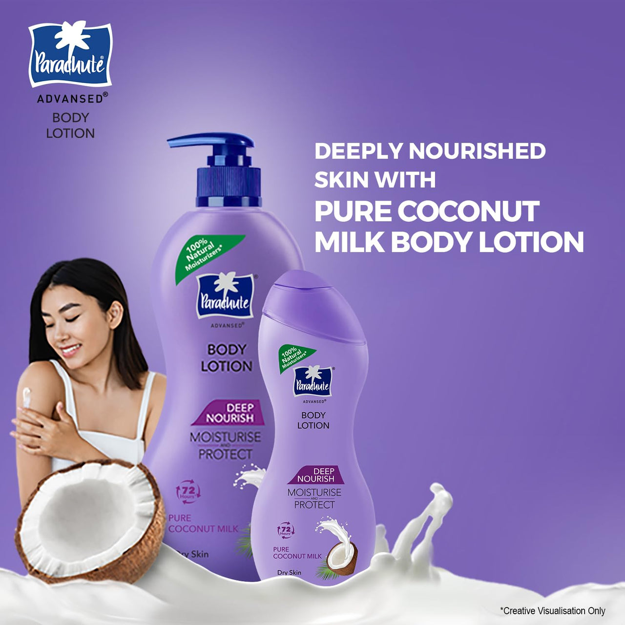 Parachute Advansed Rosemary enriched Coconut Hair Oil 300ml & Parachute Advansed Deep Nourish Body Lotion 400ml, Pack of 2
