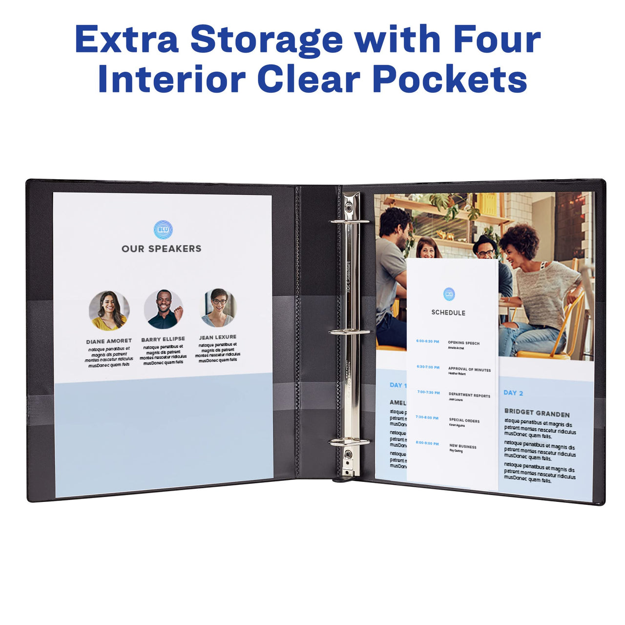 Avery Heavy-Duty Dual Color 3 Ring Binder, 1/2 Inch Slant Rings, White/Black View Binder (17880) .5"