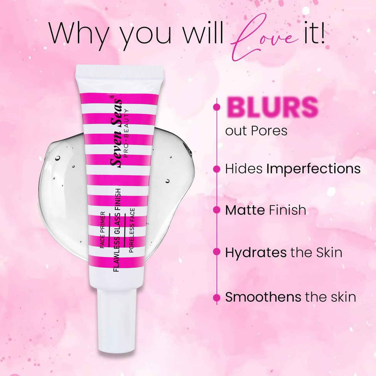 Seven Seas Face Primer, Face Glass Finish | Pore Blurring | Hydrating Oil Free