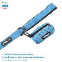 Voyager Step-in Lock Dog Harness w Reflective Dog Leash Combo Set with Neoprene Handle 5ft - Supports Small, Medium and Large Breed Puppies/Cats by Best Pet Supplies - Baby Blue/Black Trim, XL