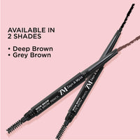 ZM Zayn & Myza Wow Brow Eyebrow Pencil Enriched with Castor Oil | Smudge Proof | Water Proof | Lasts Up to 12 hours - (Deep Brown, 0.35gm)
