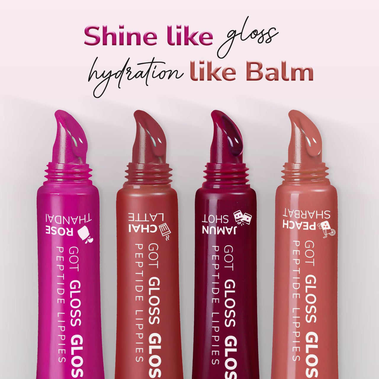 Mila Beauté Peptide Lip Gloss Balm I With SPF & Hyaluronic Acid I Plump & Fuller Lips I Hydrating & Shiny Lip Balm Non Sticky I Highly Pigmented I Soft & Nourished Lips - Peach Sharbat
