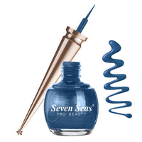 Seven Seas Liquid Color Eyeliner - 5ml | Waterproof | Smudgeproof | Long Lasting | Eyeliner for Women (Pearl Blue, 5ml)