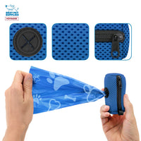Best Pet Supplies 2-Pack Dog Poop Bag Holder Leash Attachment, Color, Reusable Mesh Dispenser Pouch for Travel, Walking, Park, and Outdoor Use, Soft and Durable with Clip-On - Mesh Royal Blue