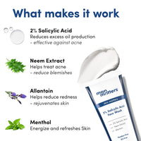 Man Matters Clear 2% Salicylic Acid Face Wash for Men | Helps to Reduce Acne, Dark Spots & Oil Production | Formulated with Salicylic Acid, Neem Extract and Menthol | 100ml