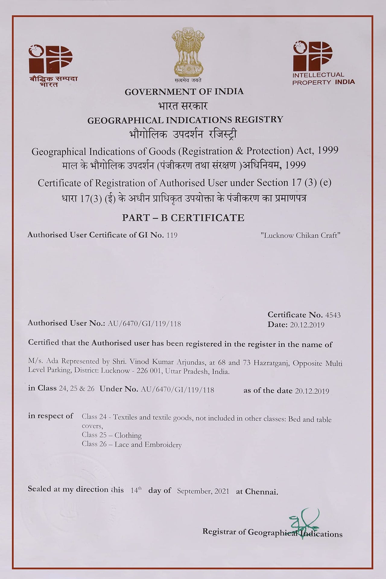 Ada Women's  Cotton Top Hand Embroidered Lucknowi Chikankari Tunic Kurti