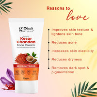 Globus Naturals Daily Glow Kesar Chandan Face Cream with SPF, Skin Lightening Formula For All Skin Types, 50 gm (Pack of 1)
