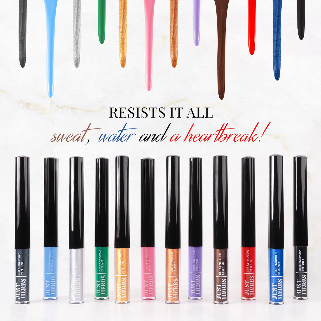 Just Herbs Eyeliner Waterproof and Smudge Proof, Long Lasting Eyeliners 2.5g (Emerald Green)