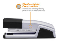 Bostitch Office Epic All Metal 3 in 1 Stapler, 25 Sheet Capacity, with Integrated Remover & Staple Storage, Silver (B777R-SLV)