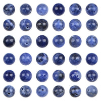 Bymitel 210pcs Natural Crystal Beads Stone Gemstone Round Energy Healing Loose Beads with Stretch Cord for Jewelry Making Bracelets Anklets (Blue Sodalite, 4mm 210pcs) Blue Sodalite