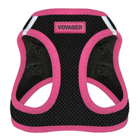 Voyager Step-in Air Dog Harness - All Weather Mesh Step in Vest Harness for Small and Medium Dogs by Best Pet Supplies - Pink Trim, M Harness (Black/Pink Trim) M (Chest: 16 - 18