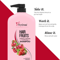 TryOnes Hair Fruits Hairfall Defense Conditioning Shampoo Enriched with Pomegranate & Strawberry 1000 ml