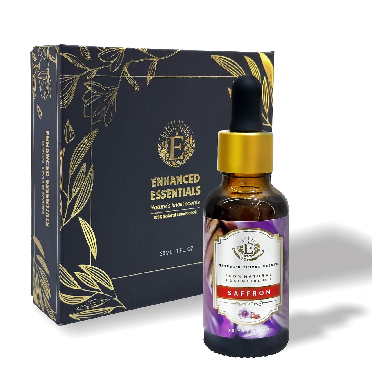 Luxurious Saffron Essential Oil by Enhanced Essentials|Therapeutic Grade|Organic,Natural & Concentrated Kesar Oil for Fragrance, Skin Care, Aromatherapy, Bath, Massage,Humidifiers, Soap and Candle making| 30 ml