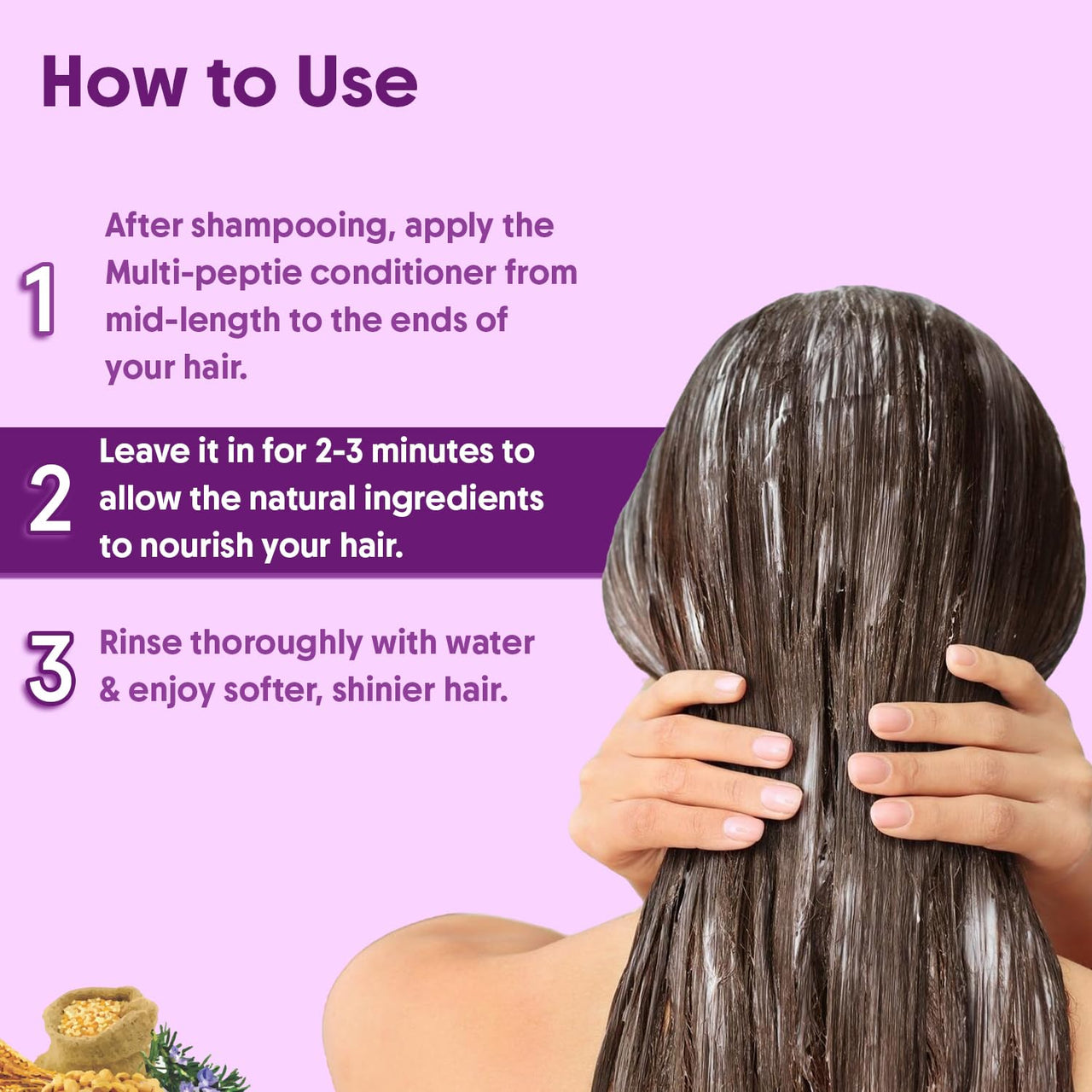 Aravi Organic Multi Peptide Anti-Hair Fall Conditioner - Acetyl Tripeptide 3, Palmitoyl, Oligopeptide & Rosemary - 200ml