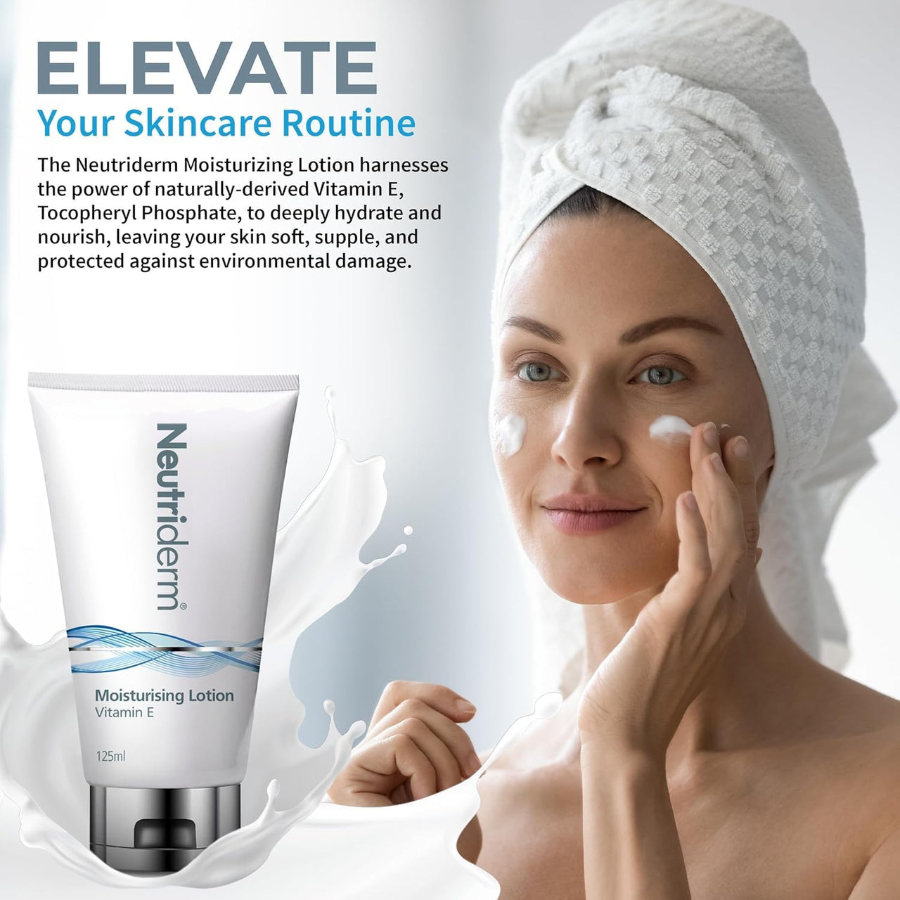 Neutriderm Pre-Makeup Skincare Combo, Vitamin E Moisturiser 125 Ml And Dermavive Hydra Cleanser Lotion (Combination) 120 Ml